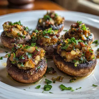 Sausage Stuffed Mushrooms Recipe in 35 Minutes Recipe Card