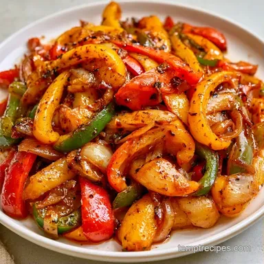 Balsamic Bell Peppers for 4 Servings Recipe Card