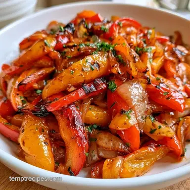 Bell Peppers Sauteed in 20 Minutes Recipe Card