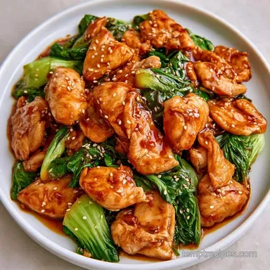 Sesame Chicken Bok Choy in 20 Minutes Recipe Card