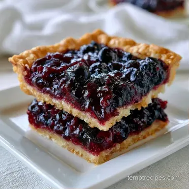 Simple Blueberry Pie Bars for 16 Bars Recipe Card