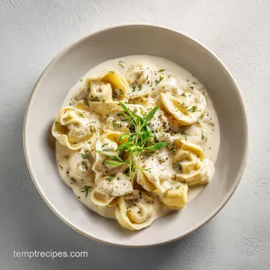 Creamy Crockpot Tortellini Alfredo: Silky Slow-Cooked Comfort Recipe Card