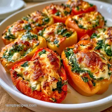 Spanakopita Stuffed Peppers in 60 Minutes Recipe Card