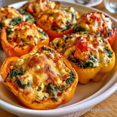 Spanakopita Stuffed Peppers in 60 Minutes