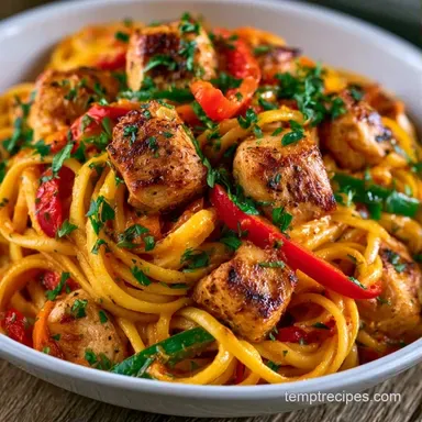 Spicy Cajun Chicken Pasta in 30 Minutes Recipe Card