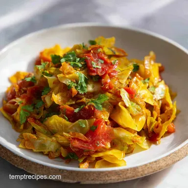 Spicy Indian Cabbage Recipe with Curry Leaves