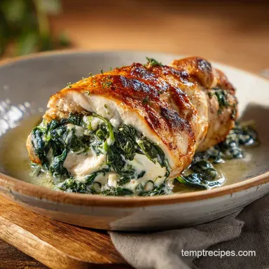 Spinach Stuffed Chicken Breast for 4 Servings
