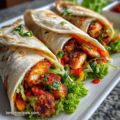 Sweet Chili Chicken Wraps in 20 Minutes Recipe Card
