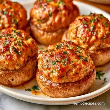 Turkey Sausage Stuffed Mushrooms Recipe