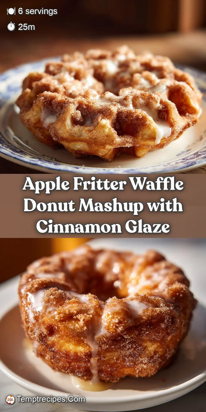 Close-up reveals the craggy texture of a warm, glazed waffle-fritter, inviting with its sweet, doughy goodness and colorfu...