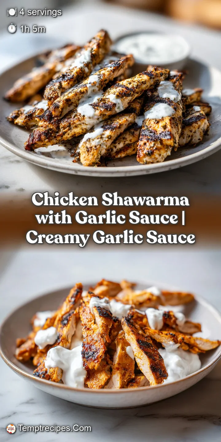 Close-up of juicy, golden-brown grilled chicken strips drizzled with a thick, creamy white garlic sauce.