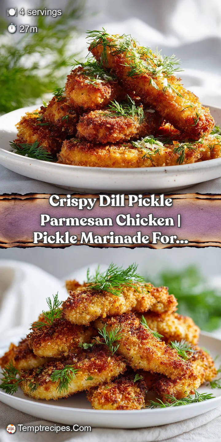 Extreme close-up of a golden-brown breaded chicken fillet with glistening melted parmesan and flecks of green dill.