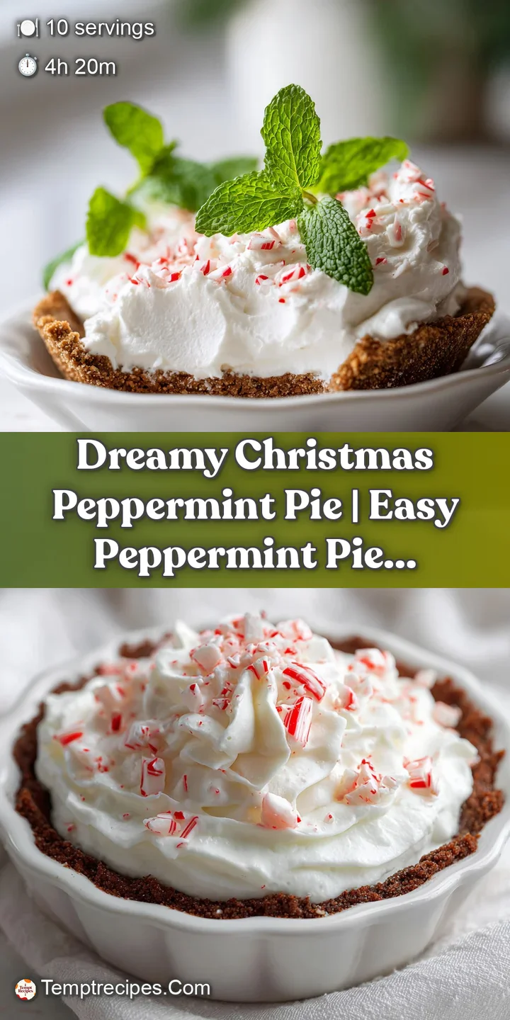 Close-up of a frosty peppermint pie layer, showing creamy texture and crushed candy cane sparkle.