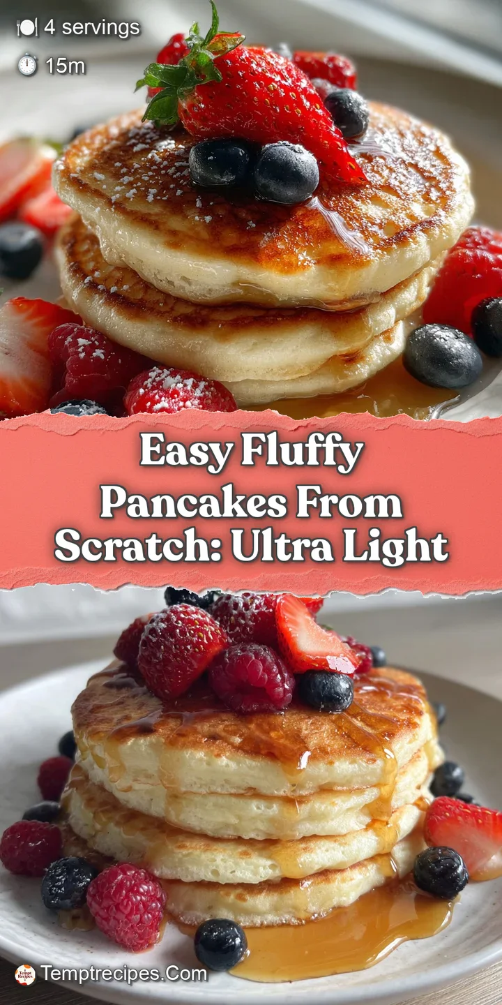 Close-up of a warm pancake showing fluffy, porous texture. Steam rises from the surface as butter melts into the golden-br...