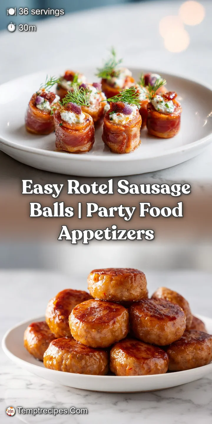 Close-up of a savory sausage ball, revealing bits of melted cheese and spicy Rotel tomatoes within the browned crust.