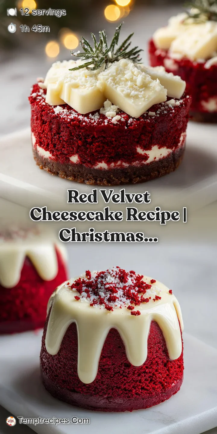 Close-up shows the velvety texture of the cheesecake, swirled white chocolate, and a tempting glimpse of the deep red laye...