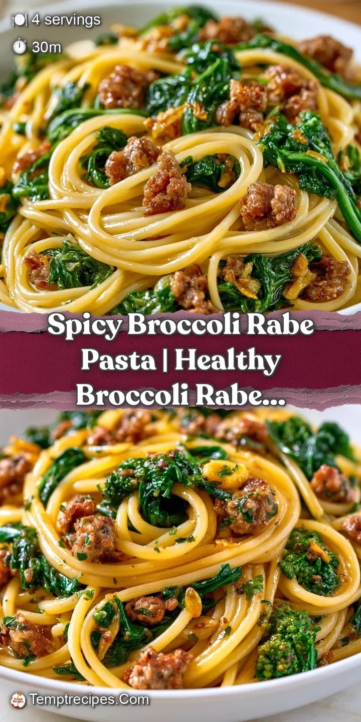 Close-up of glistening pasta shells clinging to browned sausage crumbles and tender, dark green wilted broccoli rabe.