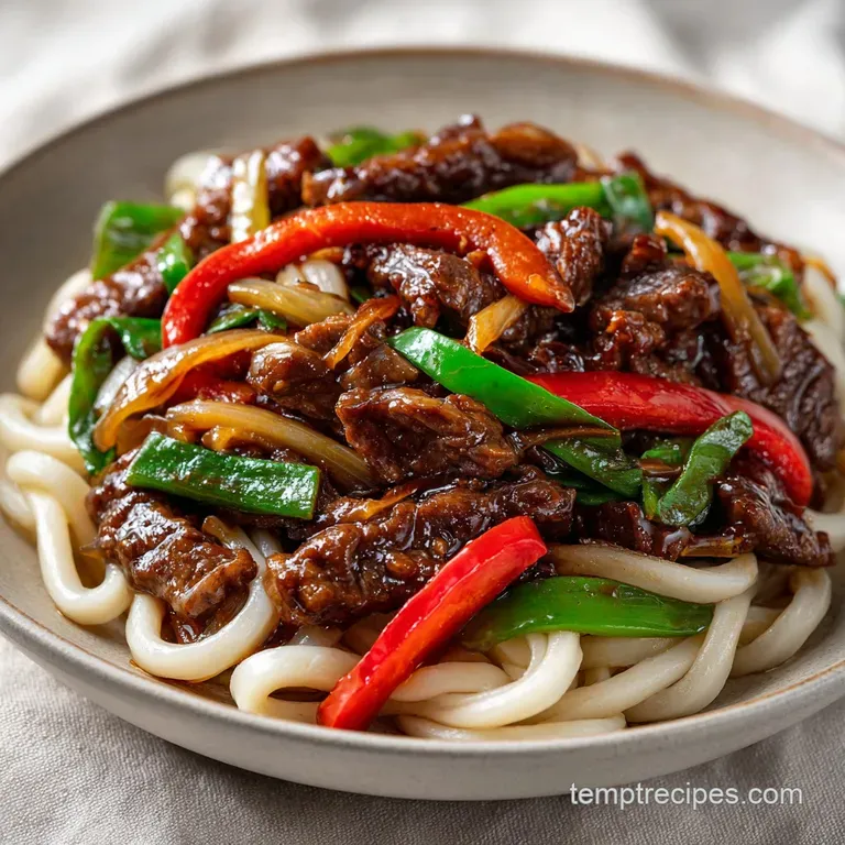Black Pepper Beef Udon: Savory and Bold