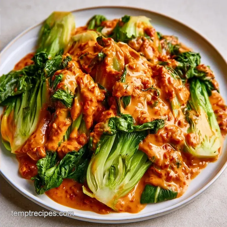 Spicy Peanut Sauce for Baby Bok Choy