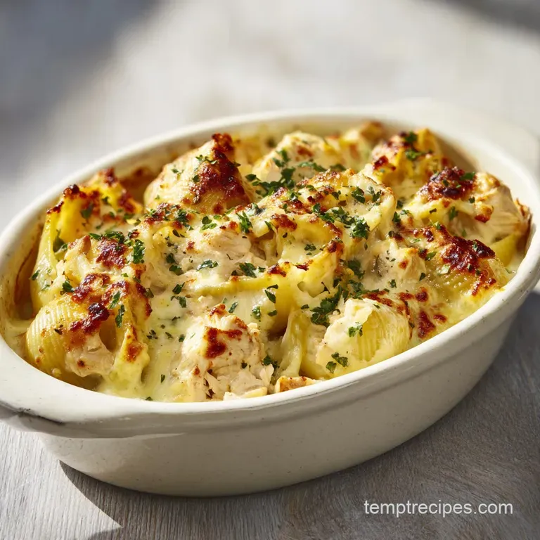 Baked Chicken Alfredo Stuffed Shells with Ricotta