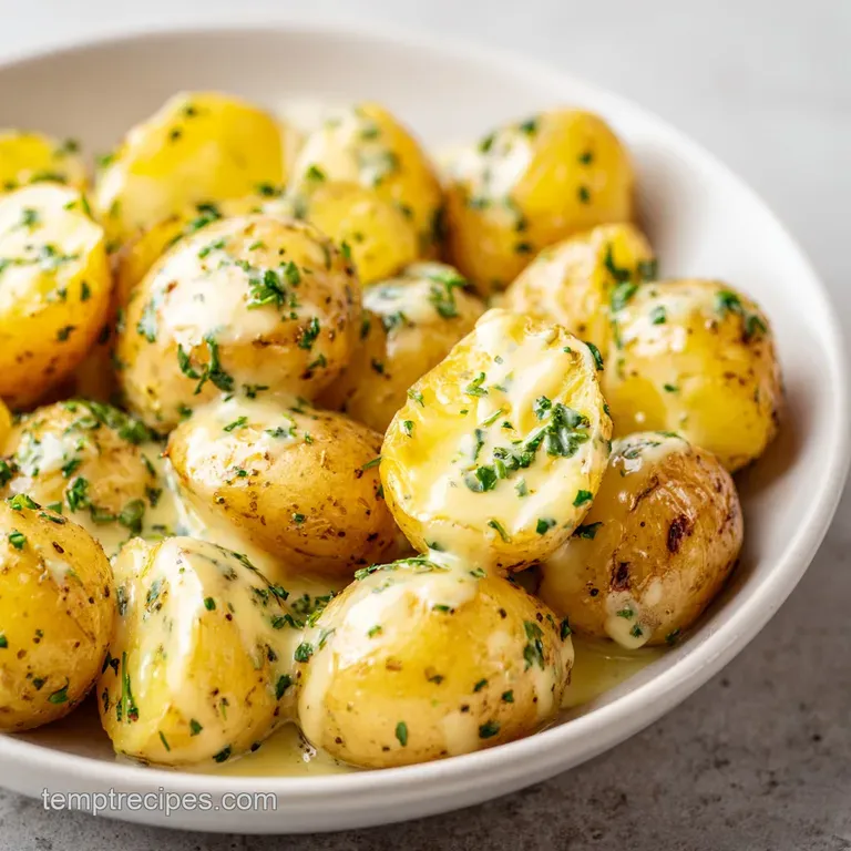 Creamy Garlic Baby Potatoes: Crispy and Golden