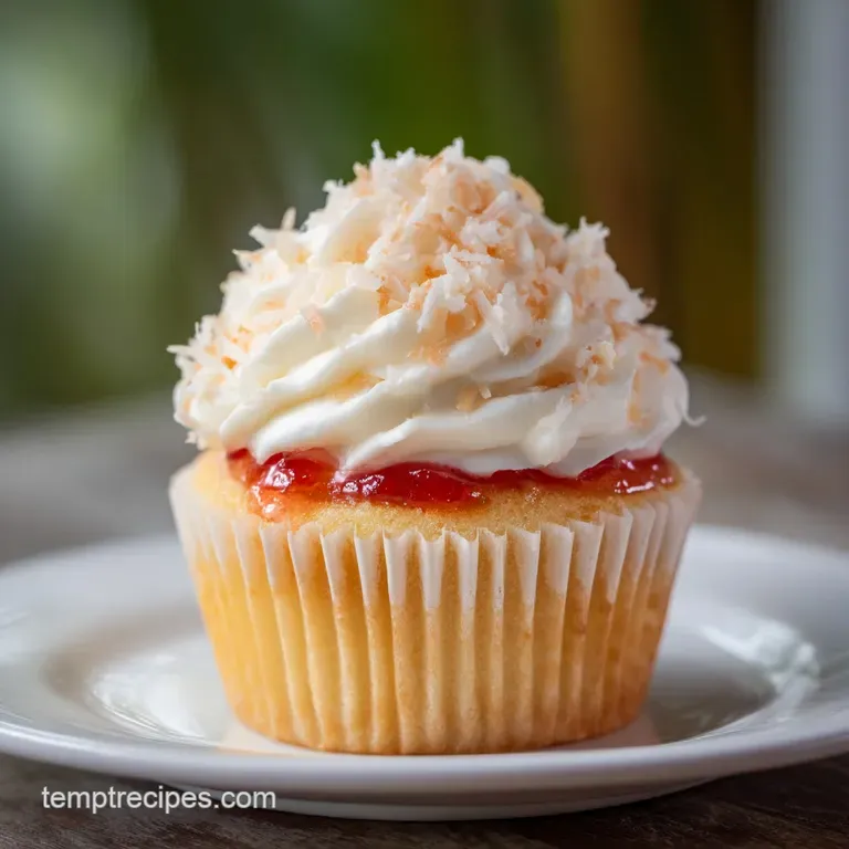 Tropical Hawaiian Guava Cupcakes with Filling