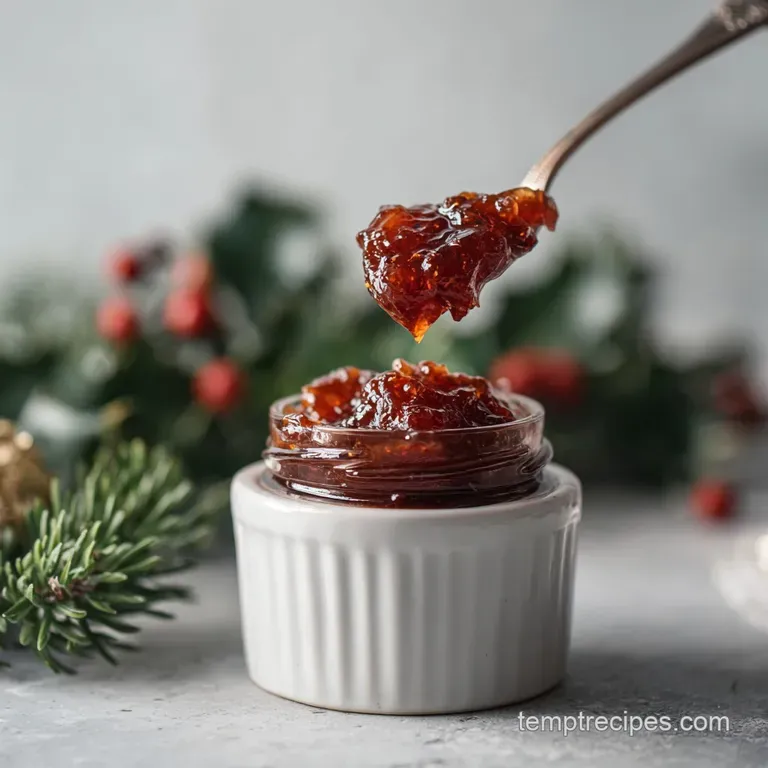 A rustic white ceramic bowl overflowing with glistening, jewel-toned jam, ready to be spread.