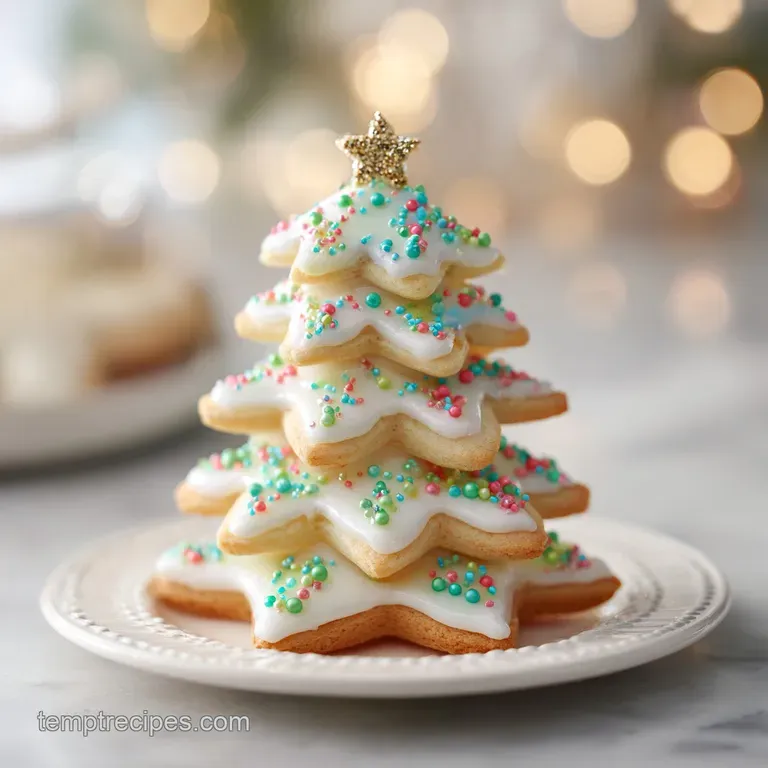 Iced Sugar Tree Cookie: Buttery and Crispy