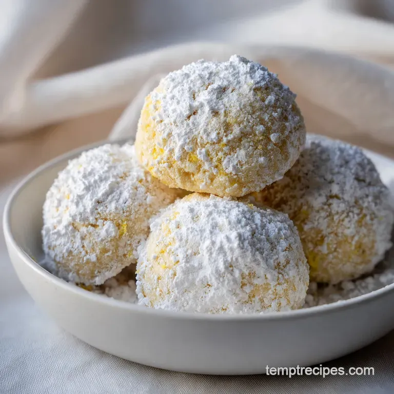 Lemon Cream Snowball Cookies