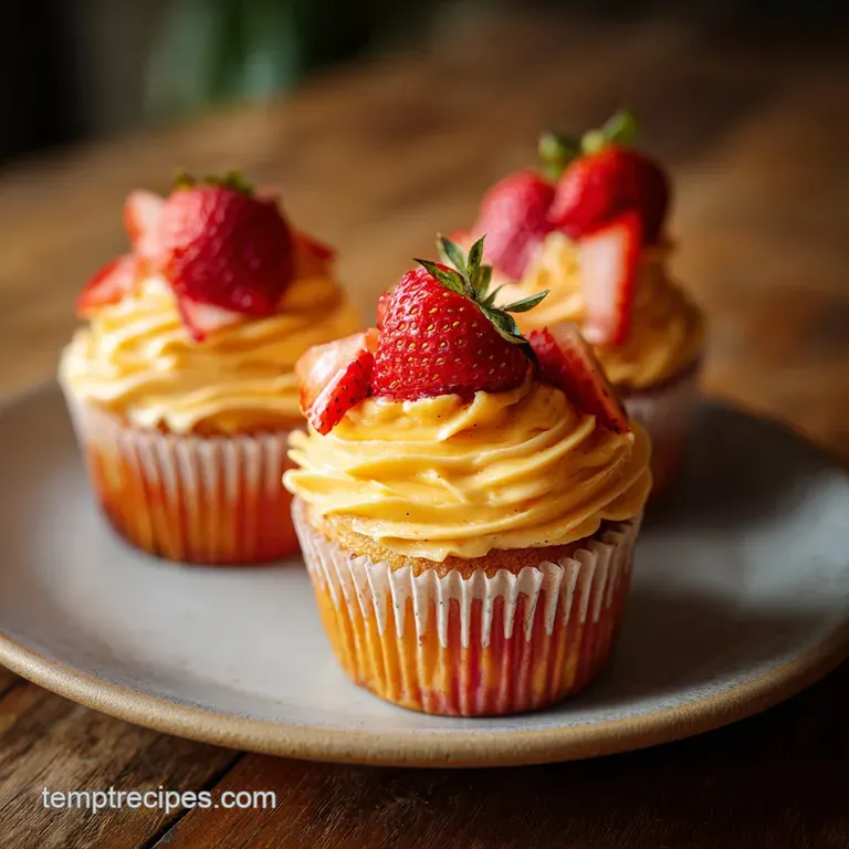Mango Strawberry Sunset Cupcakes Recipe