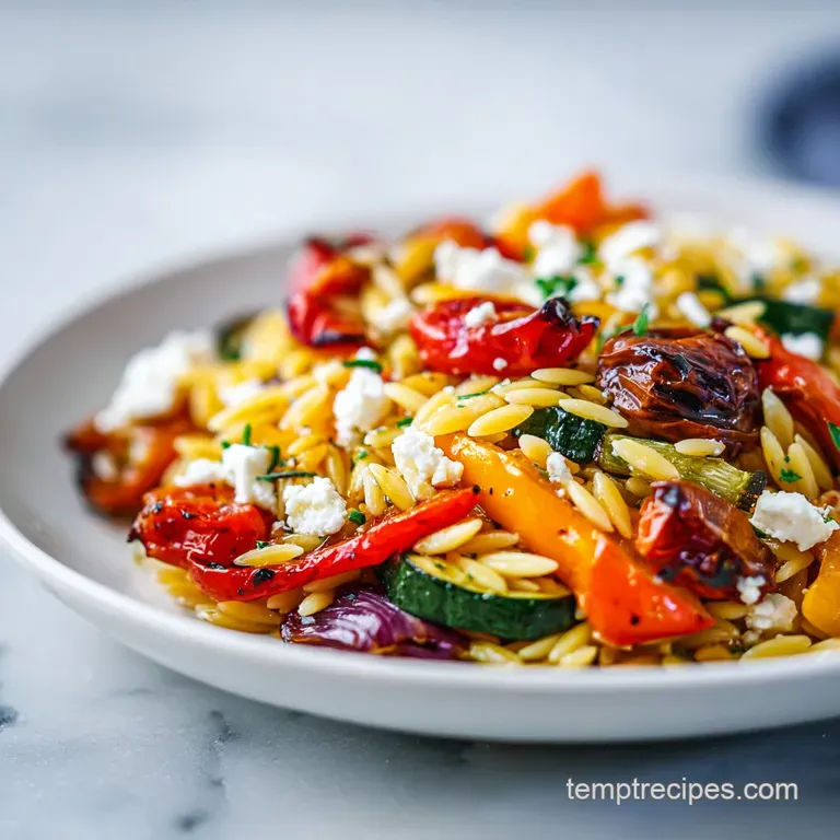 Roasted Vegetable Orzo with Feta