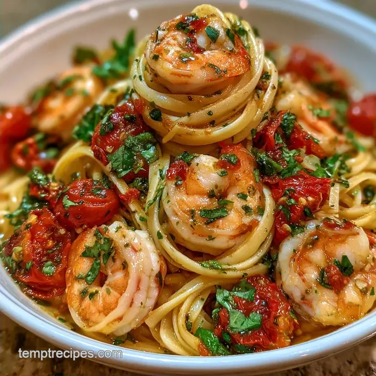 Shrimp Tomato Basil Pasta with Linguine