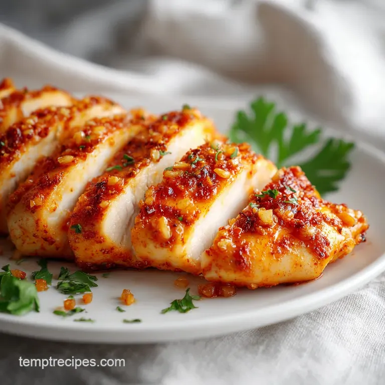 Sliced tender poultry breast atop a smooth puree, drizzled with a glossy cream sauce on a minimalist white plate.