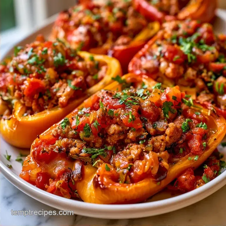 Baked Turkey Taco Stuffed Peppers