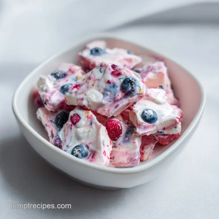 Yogurt Unicorn Bark with Mixed Berries: Creamy and Frozen