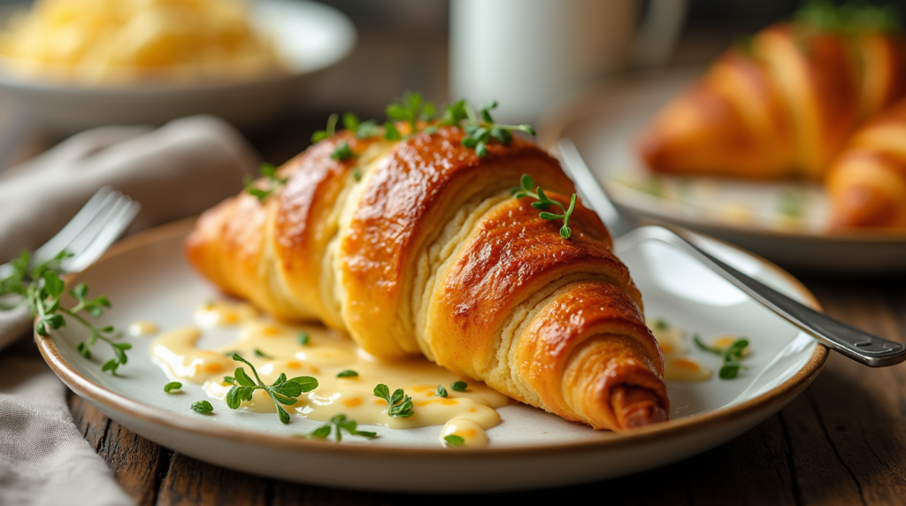 "Flaky golden crescent roll breakfast recipes with delicious fillings, perfect for a quick and easy morning meal."