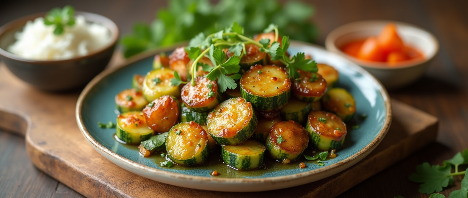 A refreshing and flavorful cucumber salad inspired by Din Tai Fung, featuring crisp cucumber slices, garlic, chili, and a tangy dressing, perfect for a light appetizer or side dish.